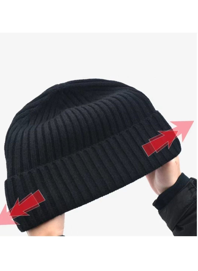 2-piece Stitch Pattern Children's Winter Gloves and Children's Knit Hat Warm Combo Black One-size-fits-all - Image 5